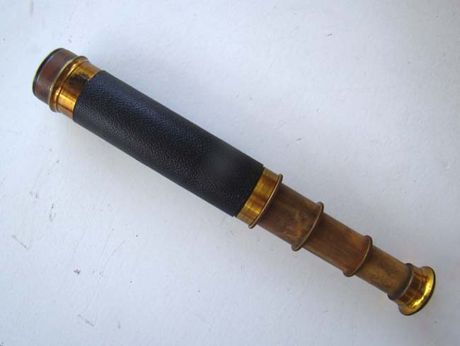 A small Civil War era three-draw pocket telescope circa 1860-1870